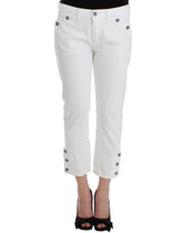 Ermanno Scervino White Cropped Jeans Denim Pants Branded Capri -   -  Ermanno Scervino.